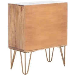 Solene 1 Drawer Nightstand - NST5302 - Natural/Brass - Safavieh -Heaco GUEST 5cbbdd59 f88f 48bc 9593 dfa56056f586