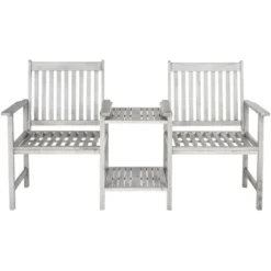 Brea Twin Seat Bench - Outdoor - Safavieh -Heaco GUEST 60ab5fe7 0e99 4e4a a01e 802d0c7d9245