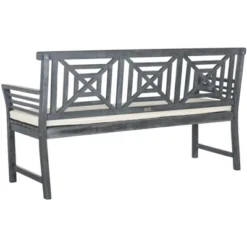 Del Mar 3 Seat Bench - Outdoor - Safavieh -Heaco GUEST 63305fd0 1ed4 4e55 9554 5f4213ec145e