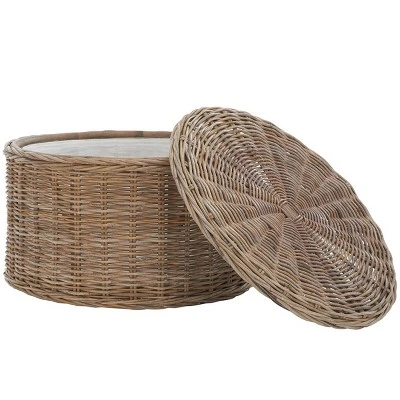 Jesse Wicker Storage Coffee Table - Safavieh 5 Jesse Wicker Storage Coffee Table - Safavieh - Image 3