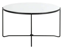 Wrena Round Coffee Table - White/Black - Safavieh -Heaco GUEST 63c057c9 ea55 48c1 ae4d 0ba5765fe5c8