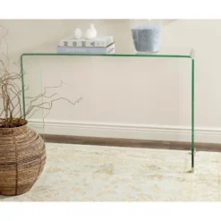 Ambler Glass Console Table - FOX6012A - Clear - Safavieh Couture