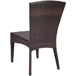 New Castle Wicker Side Chair (Set Of 2) - Black/Brown - Safavieh -Heaco GUEST 68793a78 ca53 43ea 820d fe6fe9d72e7f
