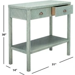 Asa 2 Drawer 1 Shelf Console Table - Turquoise/Antique Gold - Safavieh -Heaco GUEST 69493edf 8fd5 416d be6a d88fe81d922e
