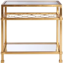 Hanzel Gold Leaf Glass Side Table - Gold - Safavieh -Heaco GUEST 6b0c18ea 7470 4e04 8c1e 83e8d64bbab6