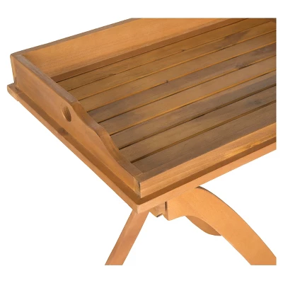 Covina Tray Table - Brown - Safavieh 4 Covina Tray Table - Brown - Safavieh - Image 2