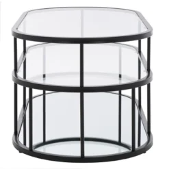 Layta 3 Shelf Coffee Table - Black/Clear - Safavieh -Heaco GUEST 6cdc891b aa2d 455e bbb9 1b2eeb364bae