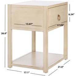 Sadie 1 Drawer 1 Shelf Nightstand - NST9201 - Safavieh -Heaco GUEST 6ce3366f 3bf1 46a8 b9e4 2c892ec4a915