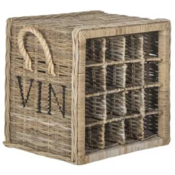 Aziza 16 Bottle Wicker Wine Rack - SEA7016 - Grey - Safavieh -Heaco GUEST 6d253caf da41 4cde 99ed 14bc7c754d3f