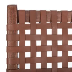 Luna Leather Woven Accent Chair - Safavieh -Heaco GUEST 7270e5a8 98d2 4d23 af37 9cf4a656e513