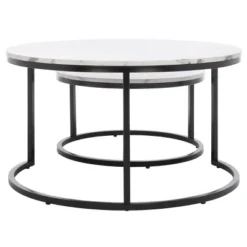Peppino 2 Round Nest Cof Table - Safavieh -Heaco GUEST 72945e26 efa9 4b34 a039 a09a8b866b91