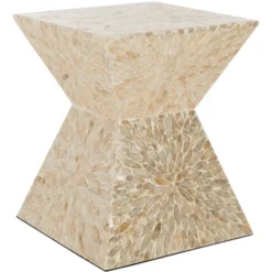 Calypso Sunburst Mosaic Stool - Multi/Beige - Safavieh -Heaco GUEST 7396f38b e7e2 44a3 8c22 ae9de5122907