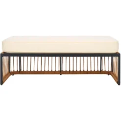 Bola Bench - Outdoor - PAT9044 - Natural/Beige - Safavieh -Heaco GUEST 7760b432 c577 47fb 91de 7369ddb57baa