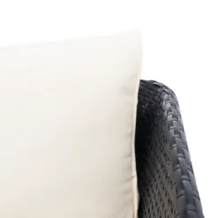 Serson 4 Pc Sofa Set - Indoor/Outdoor - PAT9025 - Black/Beige - Safavieh -Heaco GUEST 791351d7 6113 4ad2 8171 859da3a89f4d