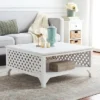 Squall Square 1 Shelf Coffee Table - White Washed - Safavieh