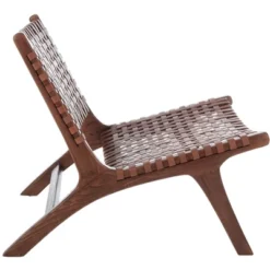 Luna Leather Woven Accent Chair - Safavieh -Heaco GUEST 7c0a7e52 f454 4024 b700 c20d33633b0a