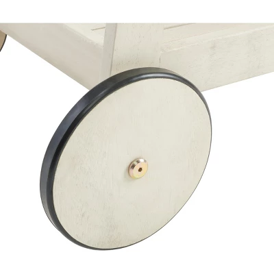 Renzo Indoor/Outdoor Bar Cart - Distressed White - Safavieh 7 Renzo Indoor/Outdoor Bar Cart - Distressed White - Safavieh - Image 5