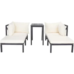 Ronson 5 Piece Sectional Set - Indoor/Outdoor - PAT6762 - Dark Slate Gray/Beige - Safavieh -Heaco GUEST 7faad0a5 2334 47cd a6a9 da69a8afeea7