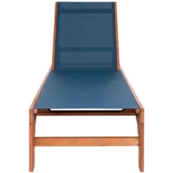 Ralden Sunlounger - Outdoor - PAT7070 - Natural/Navy -Safavieh -Heaco GUEST 8154b0f5 66ab 4715 945f 852755e09c20