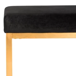Rowan Contemporary Glam Square Ottoman - Black/Gold - Safavieh -Heaco GUEST 83820b93 a153 4825 aaf2 494a5a088d5a