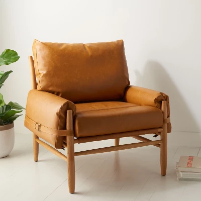 Oslo Mid Century Arm Chair - Caramel/Natural - Safavieh 3 Oslo Mid Century Arm Chair - Caramel/Natural - Safavieh