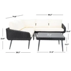 Onri 4 Pc Sofa Set - Indoor/Outdoor - PAT9027 - Safavieh -Heaco GUEST 887bb055 d880 4e83 9d7b 963cfcce1a2a