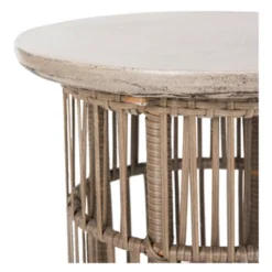 Fane Modern Concrete Round Side Table - Dark Gray - Safavieh -Heaco GUEST 88be8e29 a9b5 4194 a8da 51743976a248
