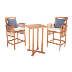 Pate 3pc Bistro Set - Natural/Beige/Navy - Safavieh -Heaco GUEST 89b4d8ba c95e 421d a6d9 62017039a458