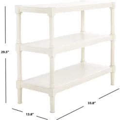 Rafiki 3 Shelf Console Table - Distressed White - Safavieh -Heaco GUEST 8cb25348 9de1 4717 bf30 f554f257f41d