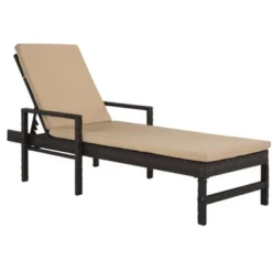 Alma Sun Lounger - Outdoor - PAT9000 - Brown/Beige -Safavieh -Heaco GUEST 8e6555e2 0663 47af a457 a195e0b8ea8c