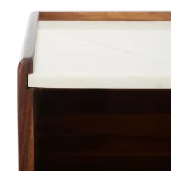 Marion 1 Drawer Nightstand - NST3700 - Walnut/White - Safavieh -Heaco GUEST 8eeb6c71 3083 47f5 9e67 cda6ce649ae8