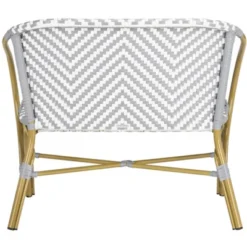 Dandra Herringbone Rattan Settee - Grey/White - Safavieh -Heaco GUEST 90104e1c 3241 4ba4 9e58 80ed79b50a6b