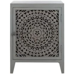 Thea 1 Door Carved Nightstand - NST5300 - Safavieh -Heaco GUEST 93b1ea06 0aa1 46ae 8cd3 4a36acbf40fc
