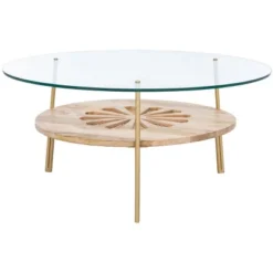 Flora Round Coffee Table - Natural/Brass - Safavieh 10 Flora Round Coffee Table - Natural/Brass - Safavieh -Heaco GUEST 94a6b91c 6867 4cf2 b5b1 e883fb2cca1d