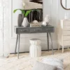 Albus 3 Drawer Console Table- Slate Grey - Safavieh