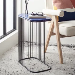 Stafford Side Table - Blue/Black - Safavieh -Heaco GUEST 9cfe4a09 ab34 49bc a07e bea9c284a910