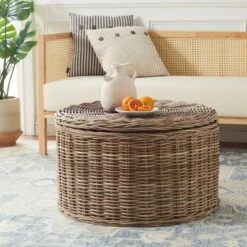 Jesse Wicker Storage Coffee Table - Safavieh