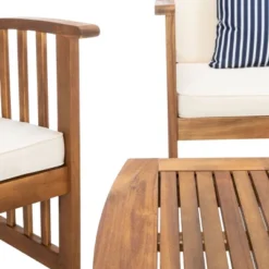 Rocklin 4pc Living Set - Natural/Beige/Navy - Safavieh -Heaco GUEST 9e5ee842 df63 4024 b9b9 7cefa04a90fe