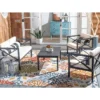 Nunzio 4pc Living Set With Accent Pillows - Black/Beige - Safavieh -Heaco GUEST a066efc1 f425 45b4 8cc0 890f62fd12c3