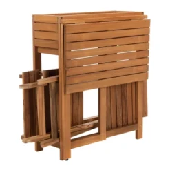 Walten Flower Shelf 3pc Bistro Set - Natural - Safavieh -Heaco GUEST a230b65f da15 48f8 94af 099f8c01eaa0