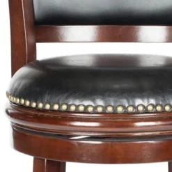 Brockway Swivel Bar Stool - Cappuccino/Black - Safavieh -Heaco GUEST a282c8cb 001b 4fd6 aa52 19a09ecc60cb