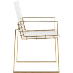 Langston Acrylic Arm Chair - Brass/Clear - Safavieh -Heaco GUEST a5ee6a4e dac6 4668 ad34 a92a1a39db4c