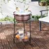Naka Indoor/Outdoor Beverage Tub W/ Stand PIT2006 - Antique Copper/Black - Safavieh