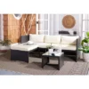 Bronson 3 Piece Sofa Set - Indoor/Outdoor - PAT9022 - Black/Beige - Safavieh