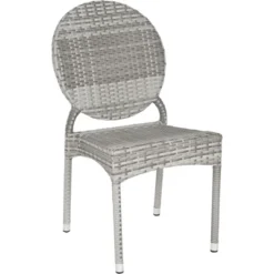 Valdez Indoor Outdoor French Bistro Stacking Side Chair (Set Of 2) - Grey - Safavieh -Heaco GUEST a7cc40ba 4152 45e8 8f67 fdca789e4d0d