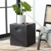 Cube Indoor/Outdoor Modern Concrete Accent Table - Black - Safavieh -Heaco GUEST a8a22407 6a01 4f44 b586 8df312536910