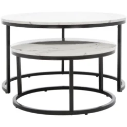 Peppino 2 Round Nest Cof Table - Safavieh -Heaco GUEST ab9e7e19 d7a9 43bb a497 a04cc04bd1f8