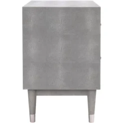 Jodie Faux Shagreen Nightstand - Grey/Silver - Safavieh -Heaco GUEST ae04b901 d4e8 4bfe a039 8379e2c72c1e