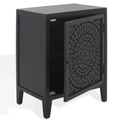 Thea 1 Door Carved Nightstand - NST5300 - Safavieh -Heaco GUEST af45ab1e 0894 4a82 b480 d138f46b1c2e