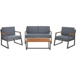 Randolph 4 Piece Living Set - Indoor/Outdoor - PAT7730 - Safavieh -Heaco GUEST b03e1742 edf3 42cb 8491 86b0af30d6d6